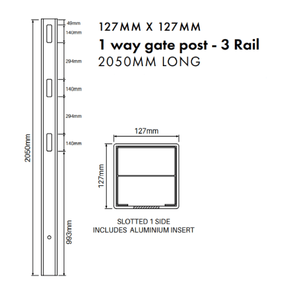 300 x 300 - 1 way gate post